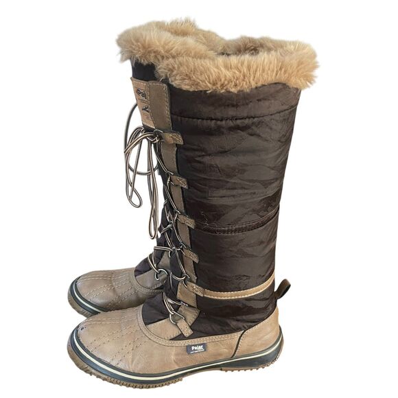 Pajar Canada Tall Duck Boots Womens Size 7 Winter Lace Up Fur Lined Waterproof - Picture 4 of 16